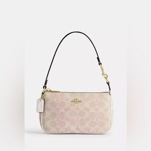 Coach Nolita Mini Purse Tan and White